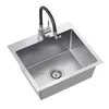 VBChome Lavello in acciaio inox con rubinetteria 50 x 45 cm Anteprima dell’immagine prodotto 2