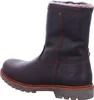 A side view of a brown leather boot with a fur lining. Produktbild-Vorschau