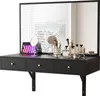 Coiffeuse Sweiko suspendue avec miroir, 3 tiroirs et prises Voir les images du produit 10