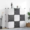 vidaXL Policový systém Cube Shelf s 9 policemi Černá a bílá Náhled obrázku produktu 1
