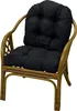 A black cushion on a rattan chair. Anteprima dell’immagine prodotto