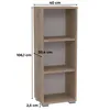 A tall, narrow, three-shelf bookcase with a wood-grain finish. Produktbild-Vorschau