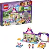 A collage showing the Lego Friends Heartlake Frozen Yogurt Shop set, both in its box and assembled. Náhled obrázku produktu