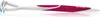 A side view of a pink and white tongue scraper on a white background. Podgląd zdjęcia produktu