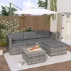 Flieks Rattan Gartenmöbel Sets 4 Sitzer, Polyrattan Produktbild-Vorschau 3