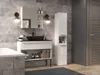 Badezimmerschrank Regal Nel III weiß mit glänzendem Korb Produktbild-Vorschau 5
