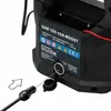A close-up view of a battery charger with a plug being inserted into a socket. Produktbild-Vorschau