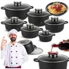 12-Tlg Marmor Töpfset Mit Glasdeckel Kochtopf-Set Produktbild-Vorschau 10
