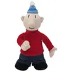 A plush toy of the character Pat from the animated series Pat & Mat, wearing a red turtleneck sweater, blue jeans, and a blue and white striped hat with a white pom-pom. Produktbild-Vorschau