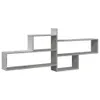 A modern, grey, modular wall shelf unit against a white background. Náhled obrázku produktu