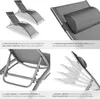2 chaises longues en aluminium, à 5 niveaux - gris Voir les images du produit 5