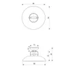 Technical drawings of a light fixture with dimensions. Produktbild-Vorschau