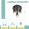 ZMH LED Deckenleuchte 3 Flammig Deckenbeleuchtung Schwarz Produktbild-Vorschau 3