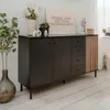Madia moderna 3 ante e 4 cassetti nero con listelli rovere Anteprima dell’immagine prodotto 2