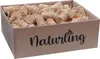 A cardboard box filled with wood wool fire starters. Produktbild-Vorschau