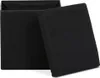 A black storage ottoman with its lid partially open, shown against a white background. Náhled obrázku produktu