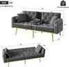 Merax 2 Sitzer Sofa, Couch mit Liegefunktion, 3 Produktbild-Vorschau 7