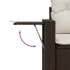 Design 3-tlg. Garten-Sofagarnitur mit Kissen Braun Poly Produktbild-Vorschau 3