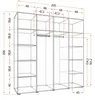 Drehtürenschrank Kleiderschrank 200cm & Kommode 100cm, Produktbild-Vorschau 7