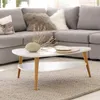 Table basse moderne, étagère, pieds en bois, ModernHome Voir les images du produit 6