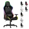 A gaming chair with RGB lighting is shown, along with several other color variations of the same chair. Náhľad obrázku produktu