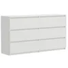 A white dresser with six drawers against a white background. Náhled obrázku produktu