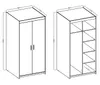 Tkmoebel 2-türiger Zweitüriger Kleiderschrank + Aufsatz  Produktbild-Vorschau 7