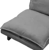 A close-up view of a gray upholstered floor chair. Podgląd zdjęcia produktu