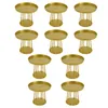 A collection of ten gold-colored cake stands arranged in rows against a white background. Podgląd zdjęcia produktu