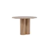 A round wooden table with a fluted pedestal base, presented on a white background. Produktbild-Vorschau