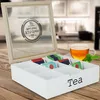 Teebox 9 Fächer Holz weiß Teekiste Teebeutelbox Tee Produktbild-Vorschau 9