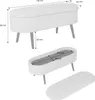 Diagrams showing the dimensions of a storage bench. Produktbild-Vorschau