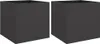 Two identical black cube-shaped planters are shown against a white background. Produktbild-Vorschau