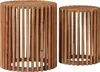 vidaXL Handgefertigtes Beistelltisch-Set 2 stk. Teakbraun Produktbild-Vorschau 2
