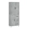 Highboard Betongrau 69,5x34x180 cm Holzwerkstoff Produktbild-Vorschau 1