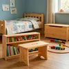 SPRINGOS Holzschemel Hocker Tritthocker massiv 40 cm Kiefer Produktbild-Vorschau 7