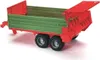 A toy farm trailer with a red front and back and green sides, shown on a white background. Náhled obrázku produktu
