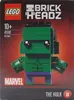 The image shows the front packaging of a LEGO BrickHeadz The Hulk set. Podgląd zdjęcia produktu