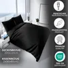 Bettwäsche 200x220cm Baumwolle Satin Damast Set Gestreift Produktbild-Vorschau 3