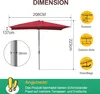 Clanmacy slnečník obdĺžnikový balkónový slnečník Ø210x140cm Náhľad obrázku produktu 2