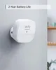A white Eufy security motion sensor is mounted on a light gray wall. Produktbild-Vorschau