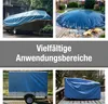 Collage of images showing different applications of protective covers, including a boat, a pool, a trailer, and outdoor furniture. Voir les images du produit