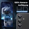 A smartphone with a camera lens protector shown in a space-themed advertisement. Produktbild-Vorschau