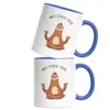 Anti-Stress Tasse Blau Meditation Lustig Spruch Ironie Produktbild-Vorschau 2