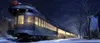 A train in a snowy landscape at night. Náhľad obrázku produktu
