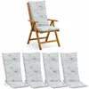 BURI 4x Auflagen Set Hochlehner für Gartenstühle 120x48x7cm Produktbild-Vorschau 1