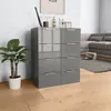 Sideboard Hochglanz-Grau 60x35x80 cm Holzwerkstoff Produktbild-Vorschau 2