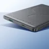 Close-up view of the side and top of a dark gray power bank. Produktbild-Vorschau