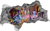Selbstklebender Loch-3D-Aufkleber 95x73 cm buntes Graffiti Produktbild-Vorschau 1