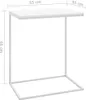 A white side table with dimensions indicated by measurement lines and text. Podgląd zdjęcia produktu
